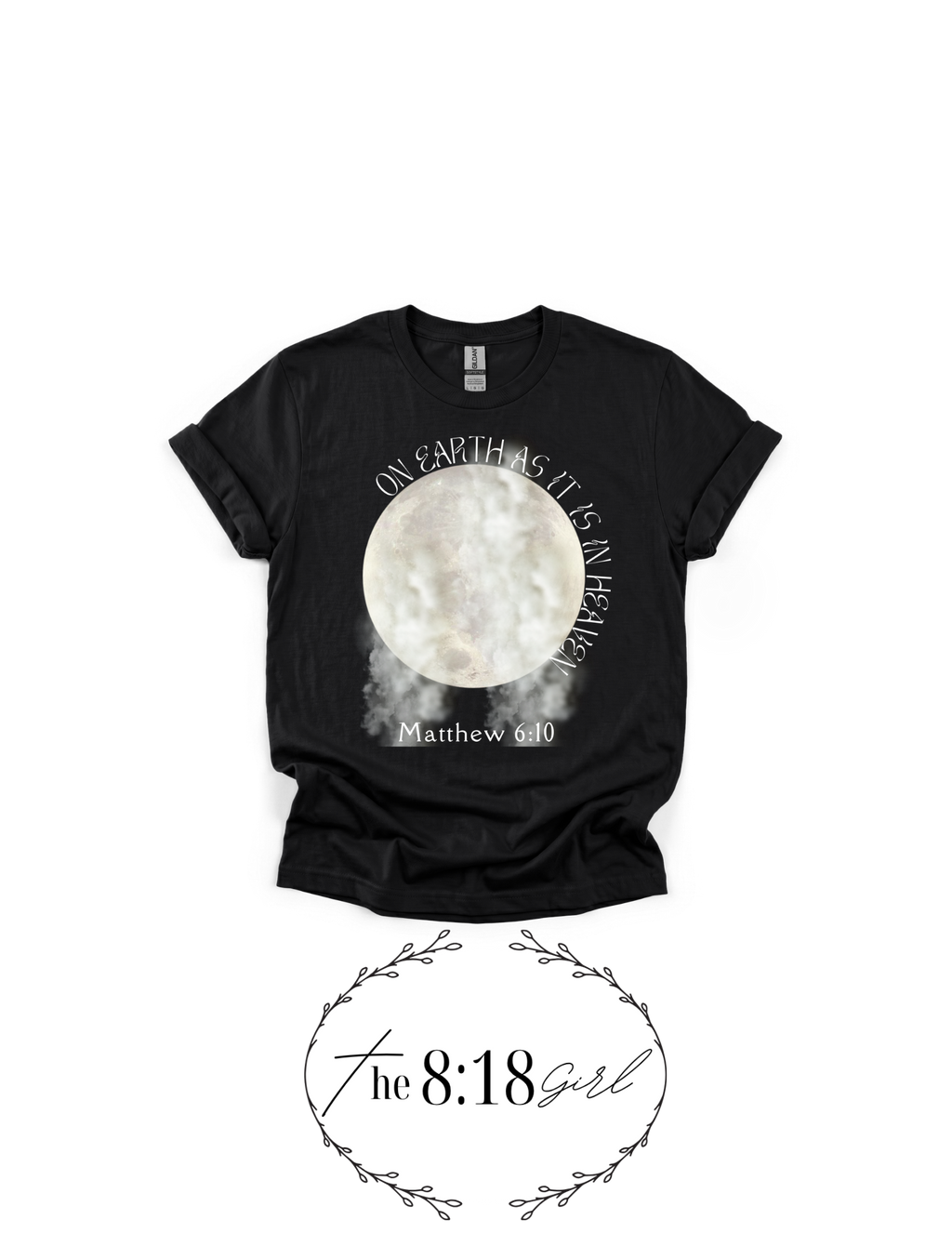 Matthew 6:10 Short Sleeve T-Shirt Moon