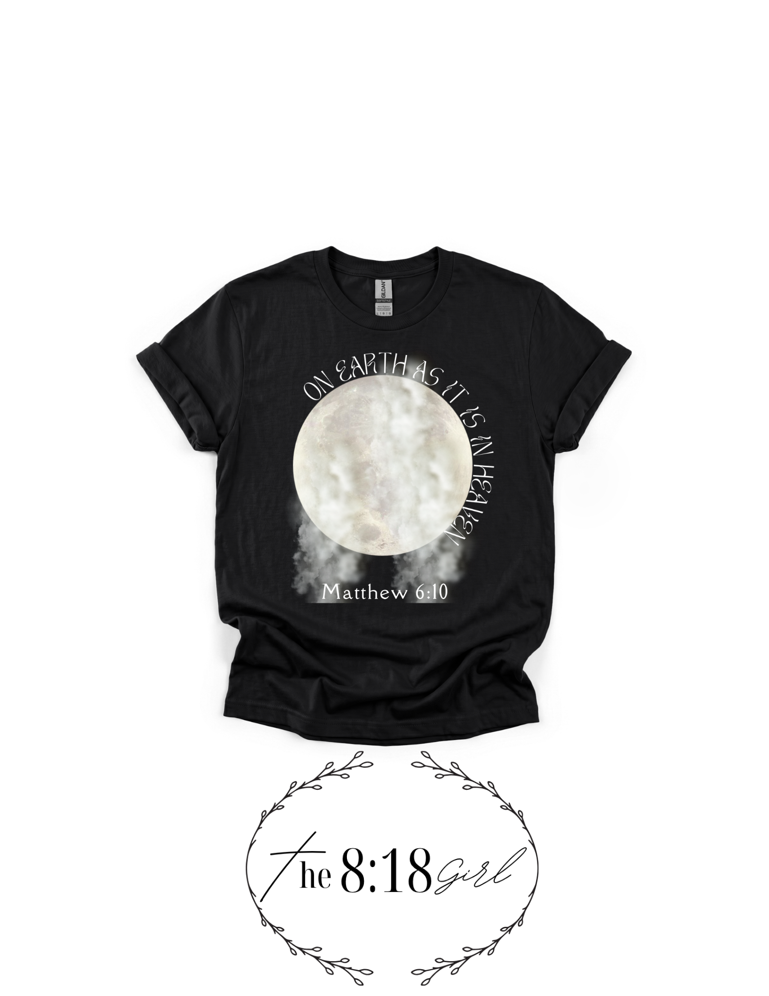 Matthew 6:10 Short Sleeve T-Shirt Moon