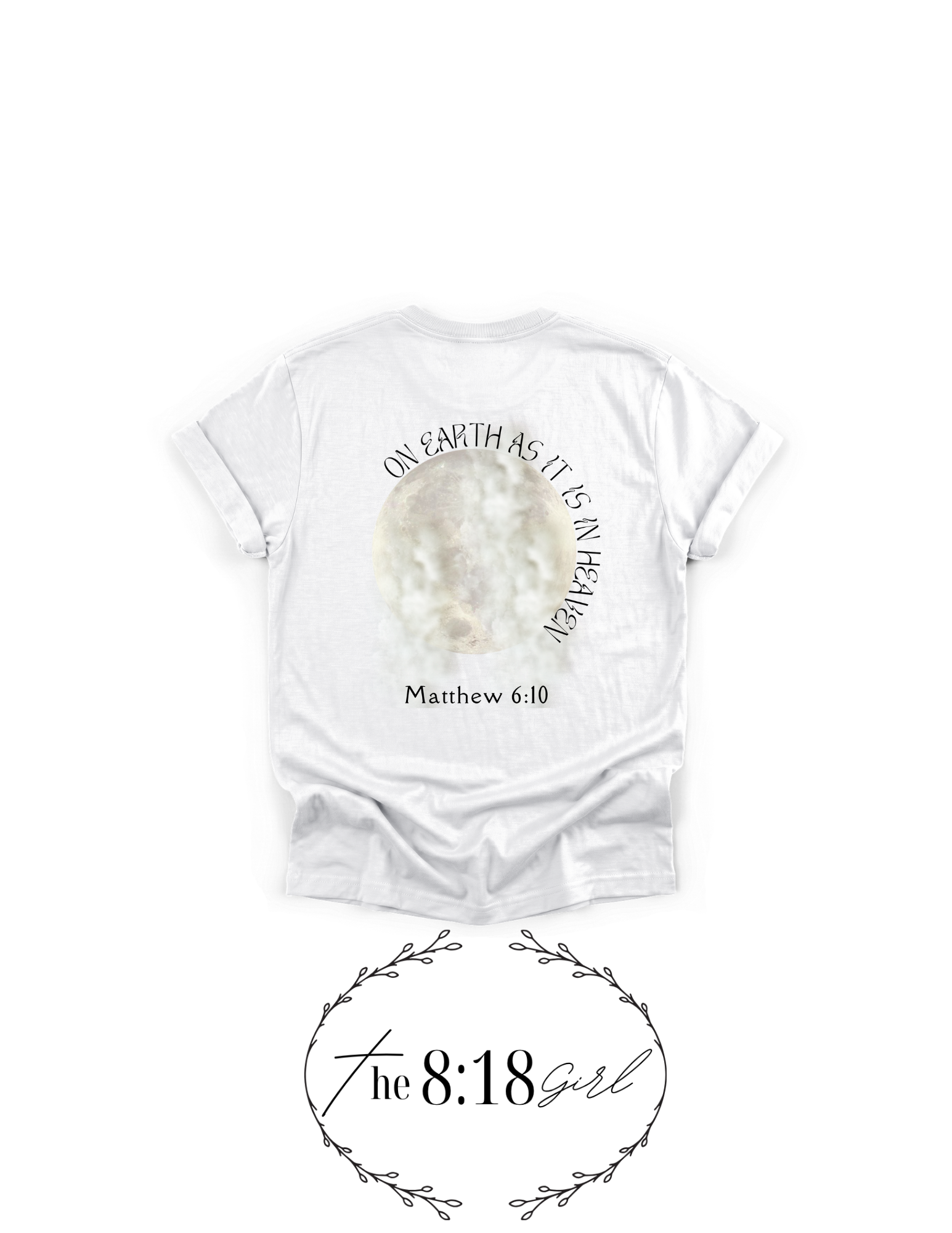 Matthew 6:10 Short Sleeve T-Shirt Moon