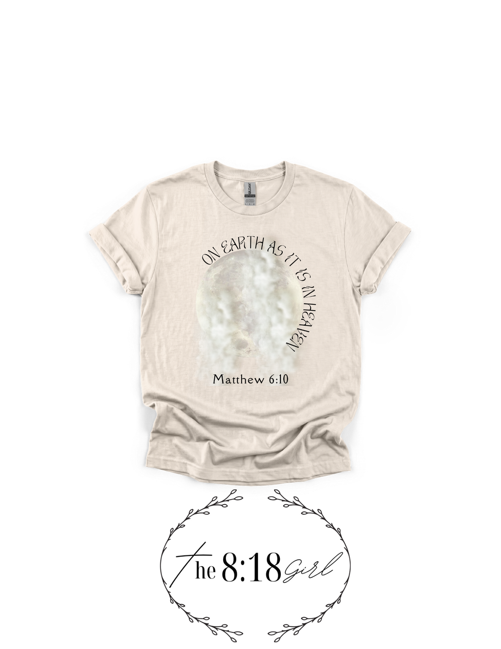 Matthew 6:10 Short Sleeve T-Shirt Moon