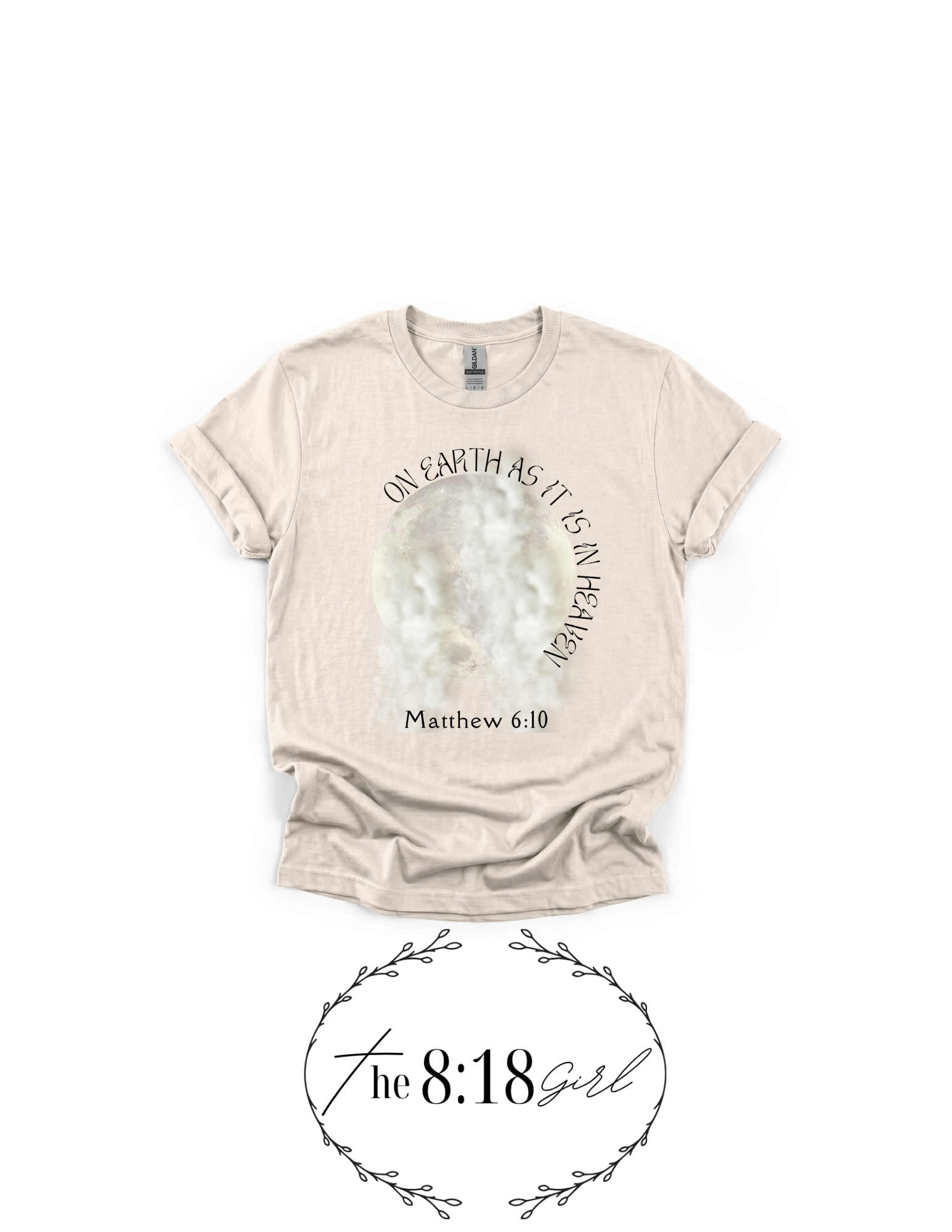 Matthew 6:10 Short Sleeve T-Shirt Moon